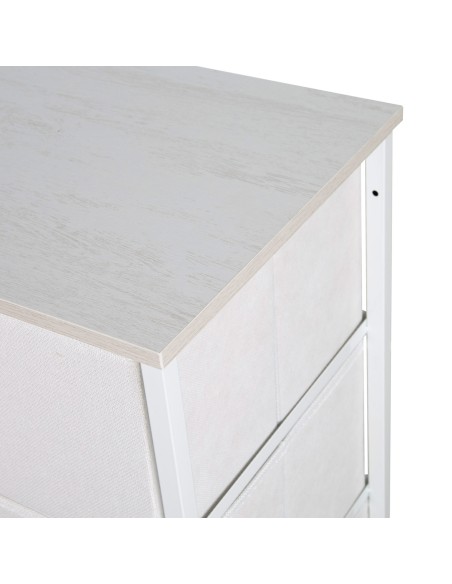 Max Home Cómoda branca 8 gavetas em tecido 80x30x81 cm