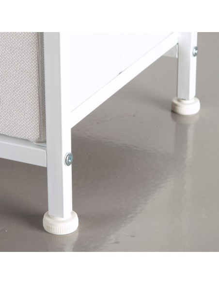 Max Home Cómoda branca 8 gavetas em tecido 80x30x81 cm