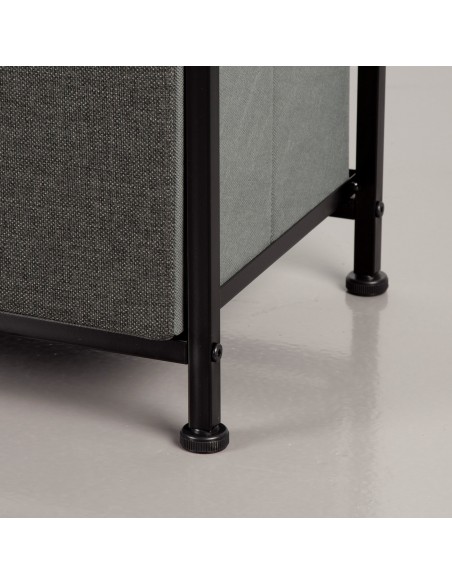 Max Home Cómoda com efeito mármore preto 8 gavetas em tecido 80x30x81 cm