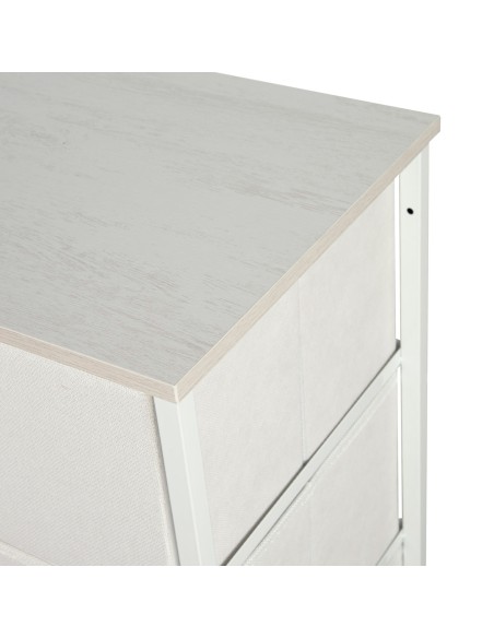 Max Home Cómoda branca 9 gavetas em tecido 100x30x100 cm