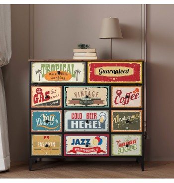 Max Home Cómoda vintage de 11 gavetas design retro tecido... 2