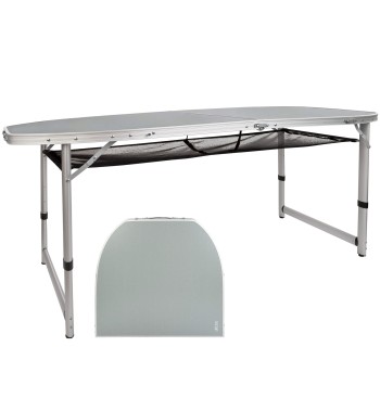 Mesa de camping dobrável de altura ajustável com rede