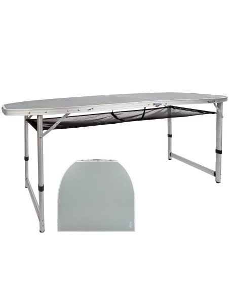 Mesa de camping dobrável de altura ajustável com rede
