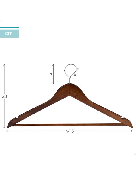 Max Home Pack 10 perchas de madera color marrón
