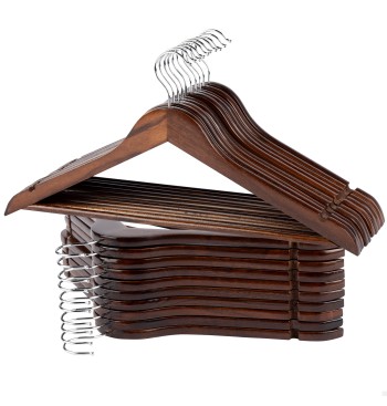Max Home Pack 20 perchas de madera color marrón