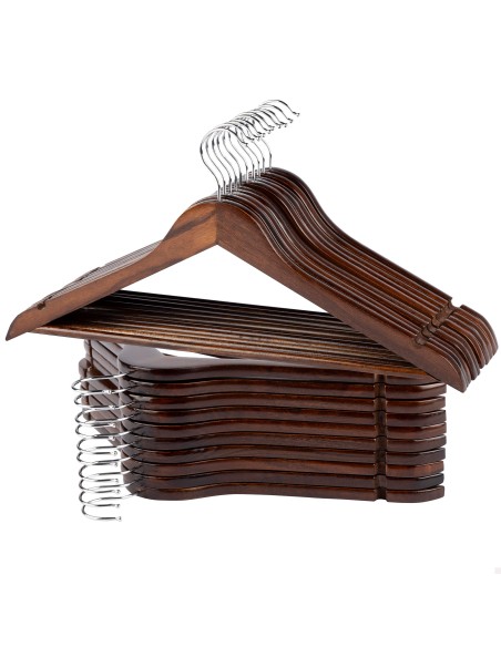 Max Home Pack 20 perchas de madera color marrón