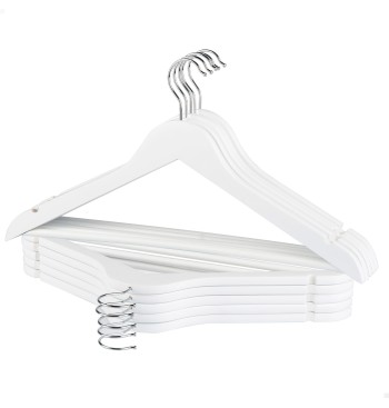 Max Home Pack de 10 cabides de madeira cor branca