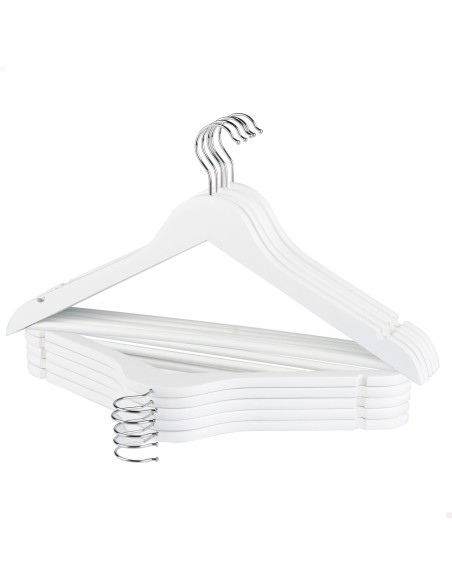 Max Home Pack de 10 cabides de madeira cor branca