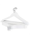 Max Home Pack de 10 cabides de madeira cor branca