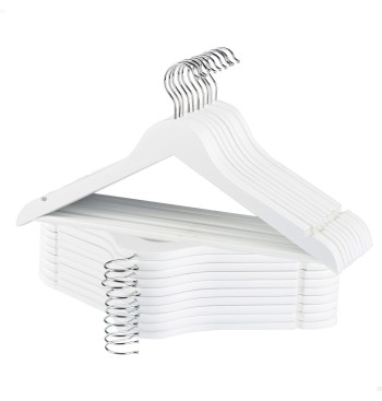 Max Home Pack de 20 cabides de madeira cor branca