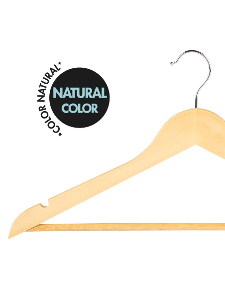Max Home Pack de 20 cabides de madeira cor natural