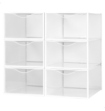 Max Home Pack 6 caixas de sapatos transparentes,...