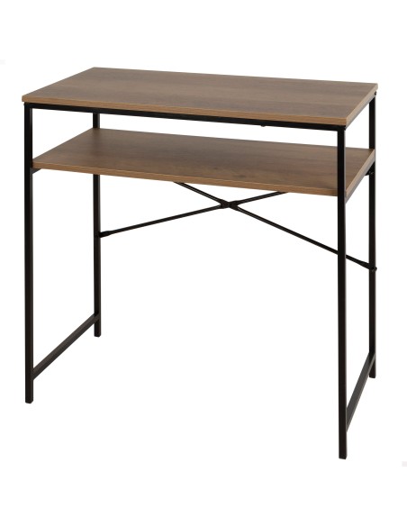 Max Home Secretária compacta em madeira e aço 77x40x75 cm