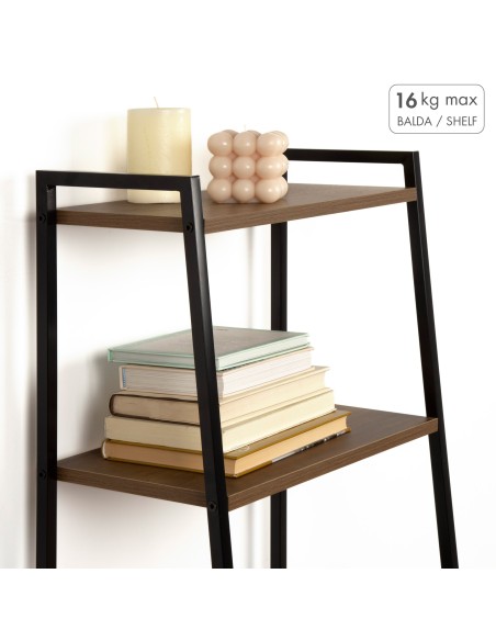 Max Home Estantes fixas de madeira em escada 4 prateleiras 43x30x90 cm