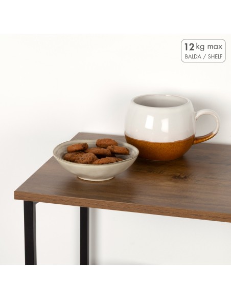 Max Home Estante de madeira com rodas 3 prateleiras 48x30x62 cm