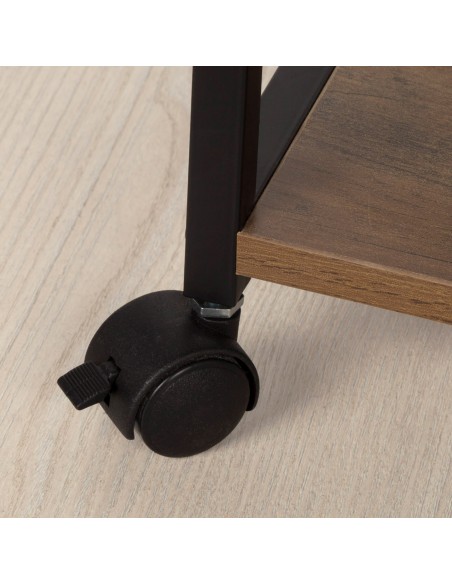 Max Home Estante de madeira com rodas 3 prateleiras 48x30x62 cm