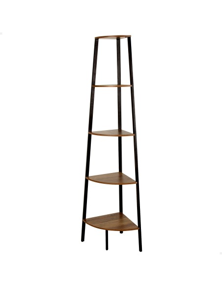 Max Home Estantes de canto fixas em madeira com 5 prateleiras 35x35x160 cm