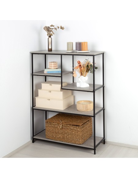 Estante metálica fixa assimétrica Max Home 5 prateleiras 75x30x100 cm