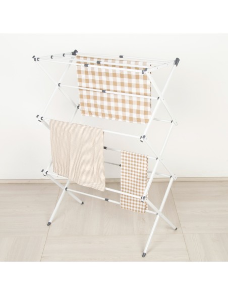 Max Home Cavalete de roupa dobrável 3 alturas 40-75x37x104 cm com barras extensíveis