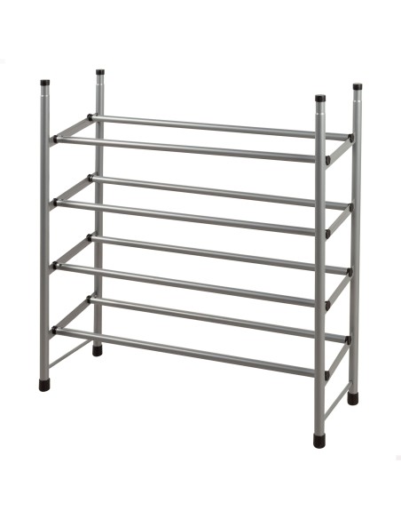 Sapateira de metal Max Home de 4 níveis 62-112x22x67 cm com barras extensíveis