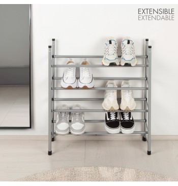 Sapateira de metal Max Home de 4 níveis 62-112x22x67 cm... 2