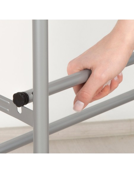 Sapateira de metal Max Home de 4 níveis 62-112x22x67 cm com barras extensíveis