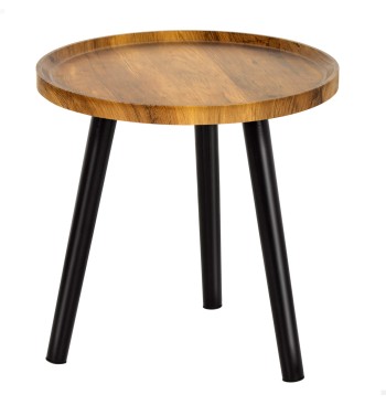 Max Home Mesa lateral redonda de madeira D38x37 cm