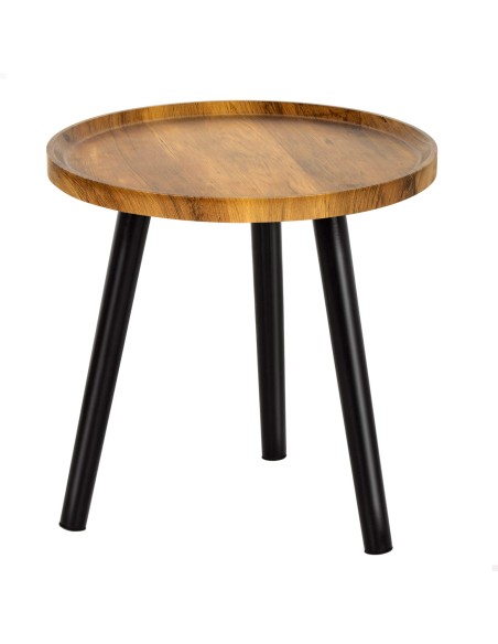 Max Home Mesa lateral redonda de madeira D38x37 cm