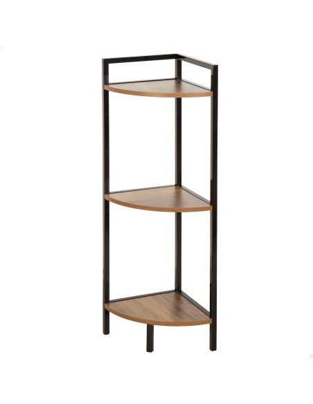 Max Home Estante fixa de canto em madeira 3 prateleiras 24x24x80 cm