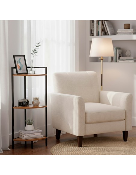 Max Home Estante fixa de canto em madeira 3 prateleiras 24x24x80 cm