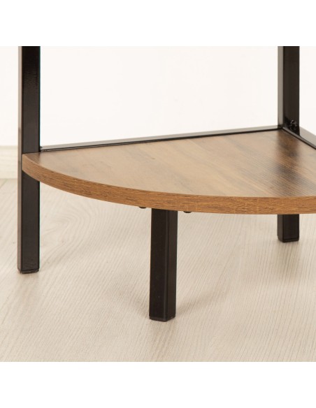 Max Home Estante fixa de canto em madeira 3 prateleiras 24x24x80 cm