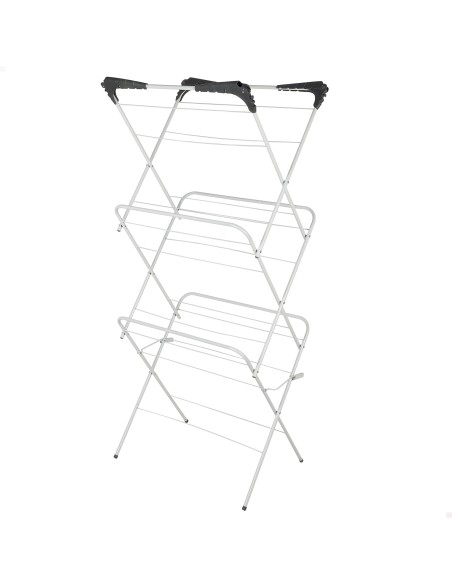 Max Home Cavalete de roupa dobrável de 3 alturas 61x44x138 cm com barra amovível
