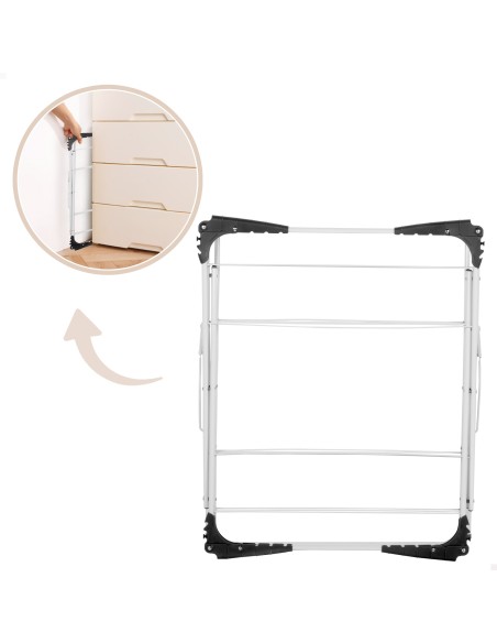 Max Home Cavalete de roupa dobrável de 3 alturas 61x44x138 cm com barra amovível