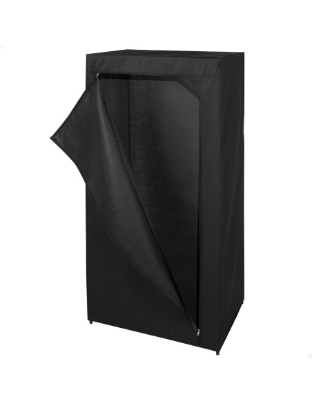 Max Home Roupeiro de tecido Roupeiro 1 varão para cabides 70x46x148 cm preto