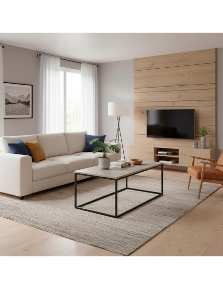 Max Home Mesa de centro efeito cimento 90x48x40 cm