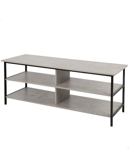 Max Home Mesa de TV com efeito cimento 5 prateleiras 110x40x45 cm