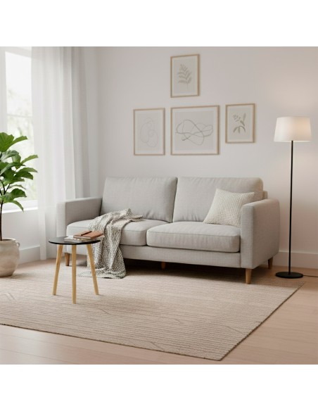 Max Home Mesa lateral redonda de madeira preta  D35x40 cm
