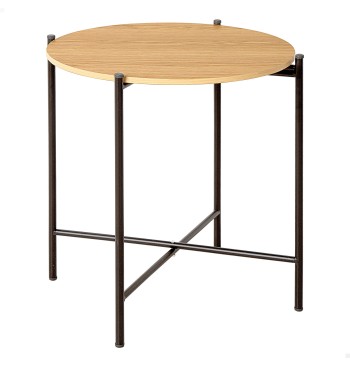 Max Home Mesa lateral redonda de madeira  D40x40 cm