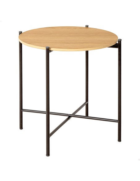 Max Home Mesa lateral redonda de madeira  D40x40 cm