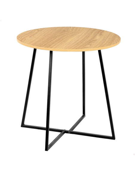 Max Home Mesa de apoio redonda em madeira e metal D40x40 cm