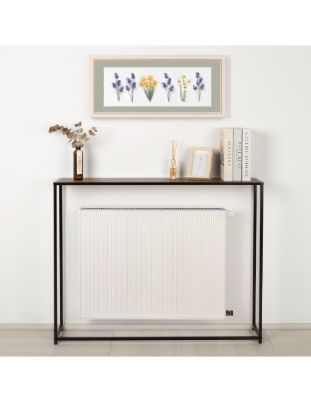 Max Home Mesa de radiador em metal e madeira 105x20x82 cm