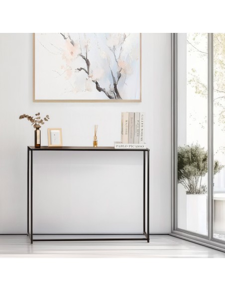 Max Home Mesa de radiador em metal e madeira 105x20x82 cm