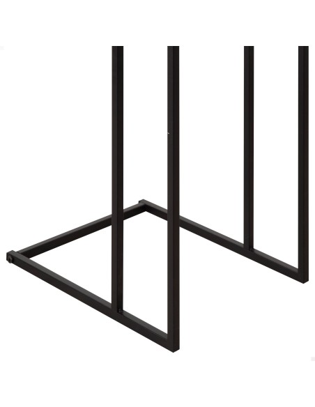 Max Home Mesa de apoio para sofá em metal e vidro 40x30x59 cm