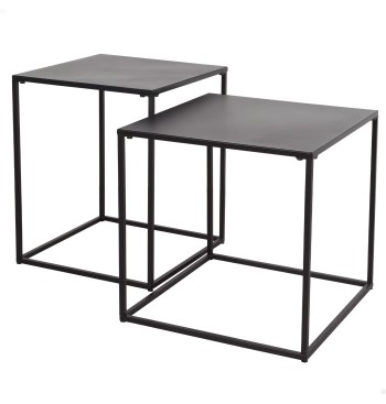 Max Home Conjunto de 2 mesas de apoio em metal 38x38x37...