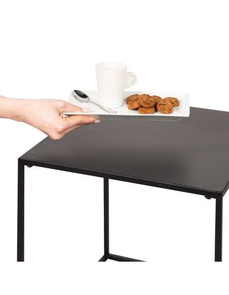Max Home Conjunto de 2 mesas de apoio em metal 38x38x37 cm e 34x34x41 cm