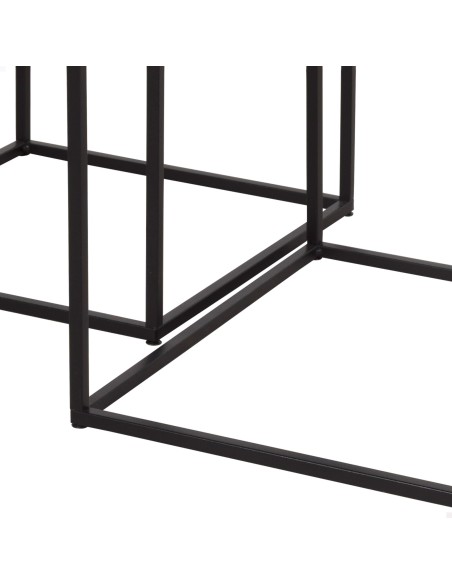 Max Home Conjunto de 2 mesas de apoio em metal 38x38x37 cm e 34x34x41 cm