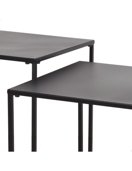 Max Home Conjunto de 2 mesas de apoio em metal 38x38x37 cm e 34x34x41 cm