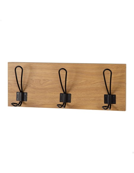Max Home Cabide de parede de madeira  com 3 ganchos, 40x7x15 cm