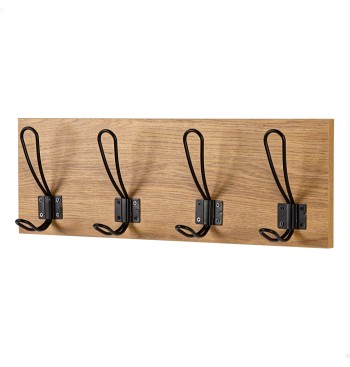 Cabide de parede de madeira Max Home com 4 ganchos,...