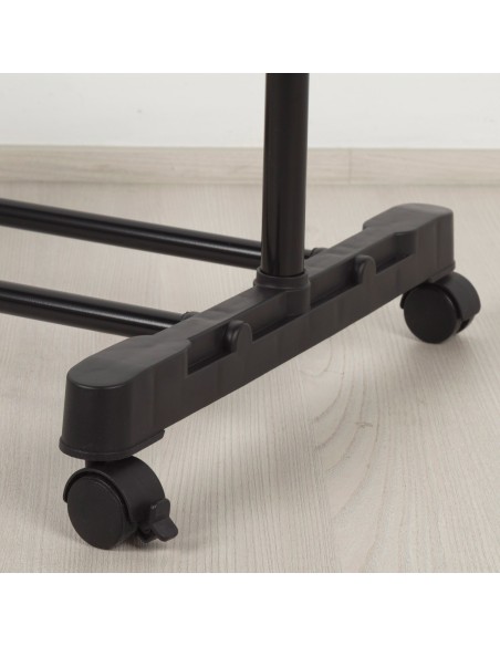 Cabideiro Max Home com 1 Barra Ajustável em Comprimento e Altura, Rodas e Cabide Inferior